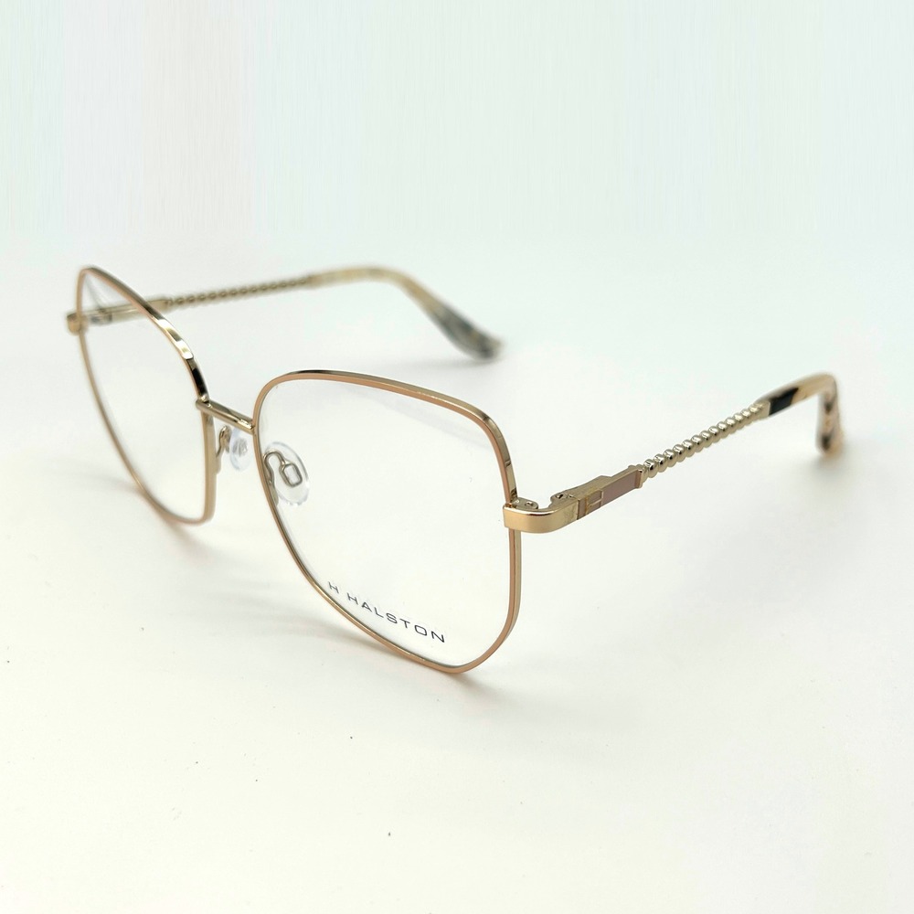 Womens Eyeglasses Frames H Halston HH 2025 Size 56-16-140 Cream Gold NEW
